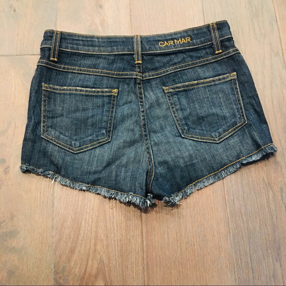 ❤️CARMAR NWOT  denim shorts with frayed hem s 26